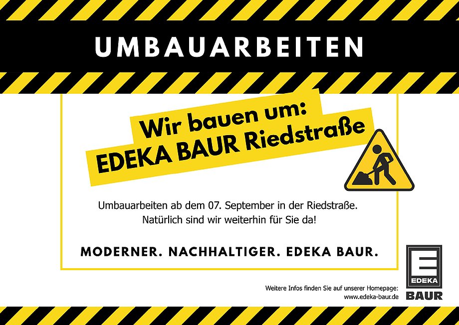 Umbauarbeiten in der EDEKA-BAUR-Filiale in der Riedstraße Konstanz