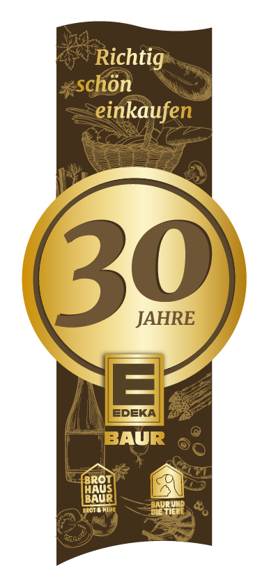 EDEKA BAUR Logo zum 30. Jubiläum